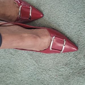 Alfani red Pan leather shoes front buckle